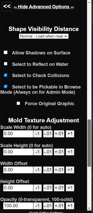 Edit Product Advanced Options