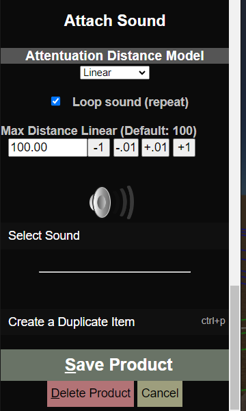Edit Product Sound