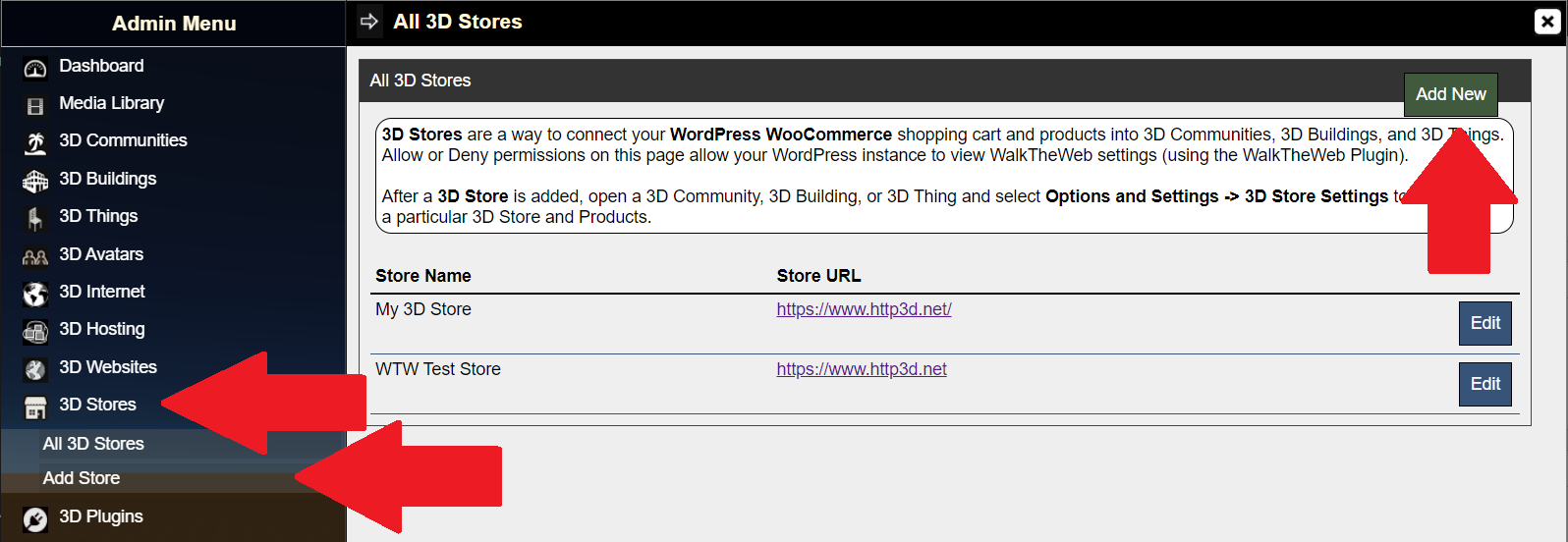 WalkTheWeb Add 3D Store